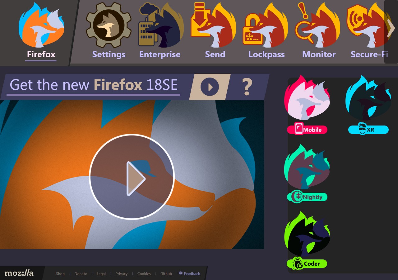 New Firefox logo with a new cloud platform UX for Firefox.com.