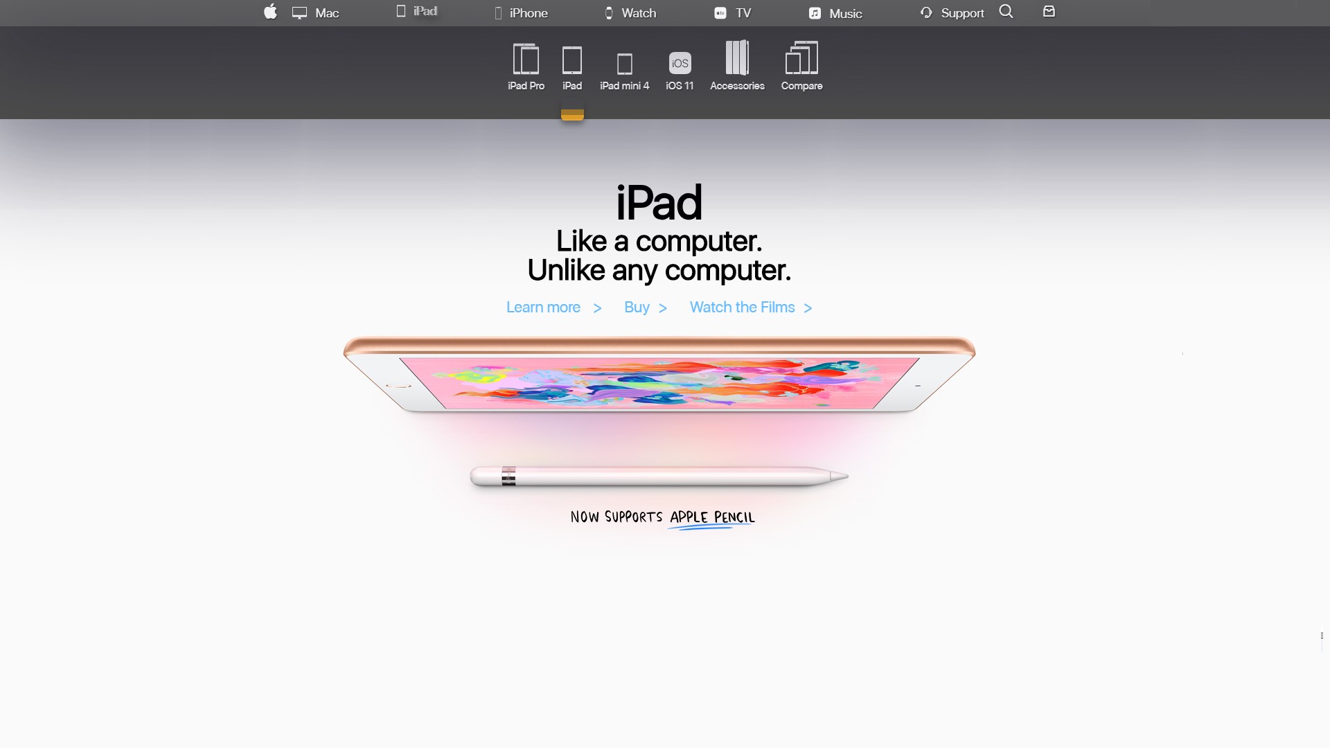 Apple.com UX/UI iPad redesign