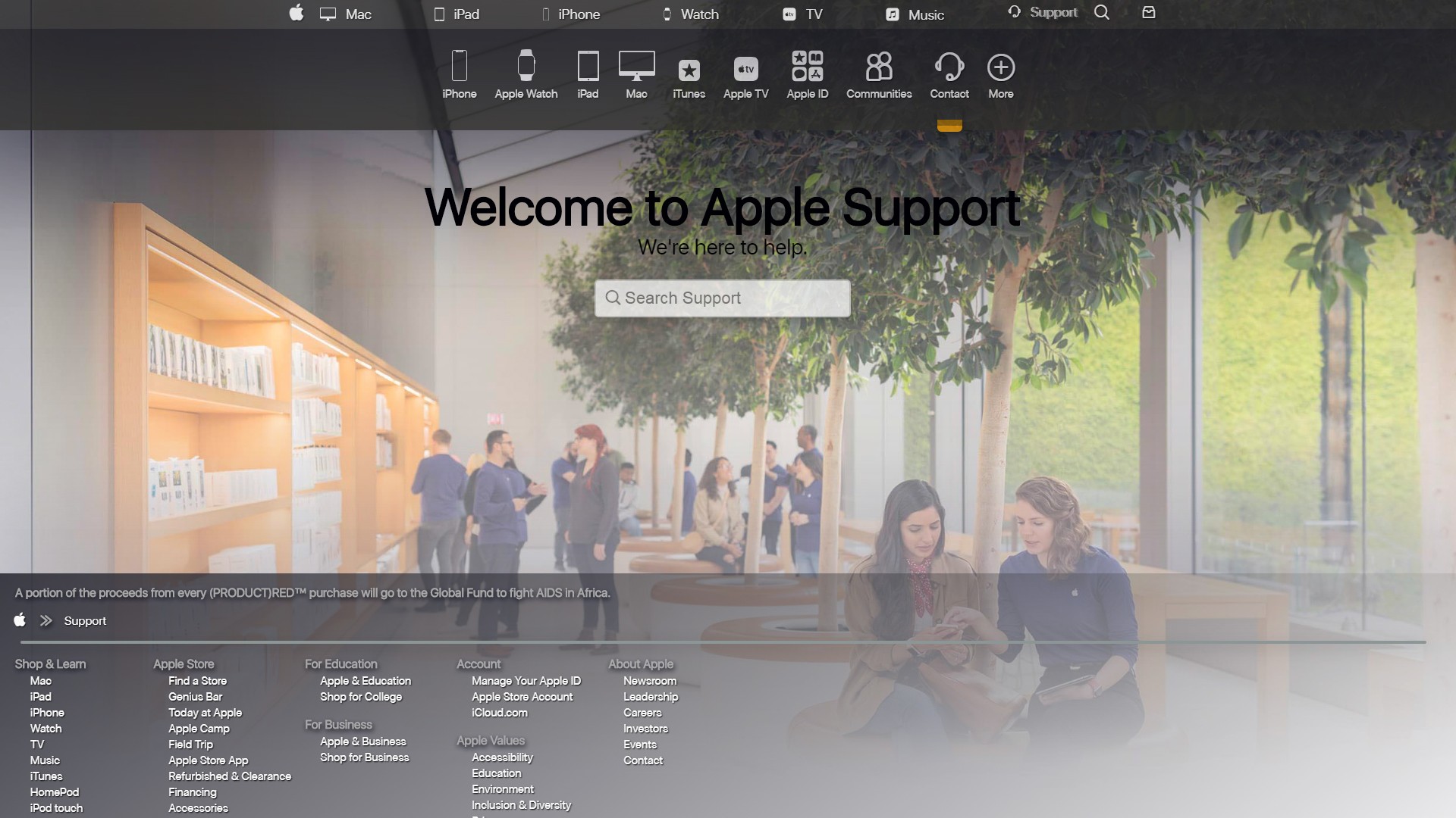 Apple.com Support UX/UI redesign