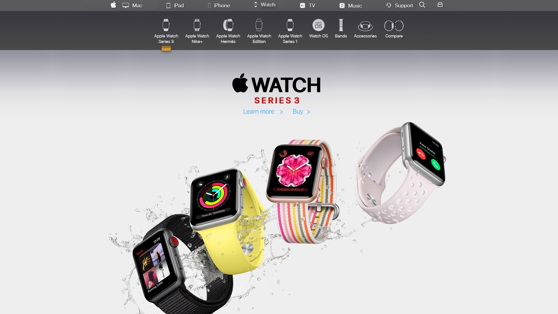 Apple.com UX/UI Watch redesign